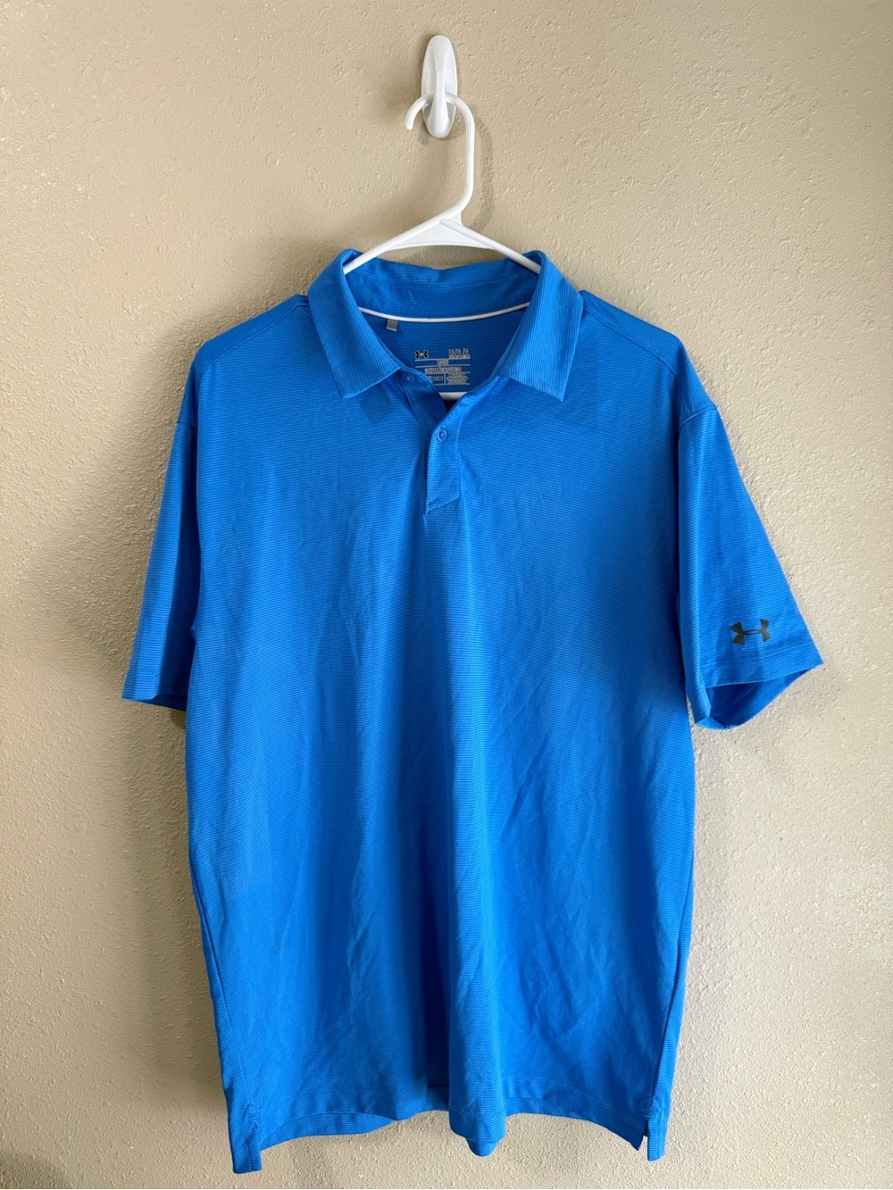 Under Armour Men’s Short Sleeve Blue Heat Gear Polo Tee LG